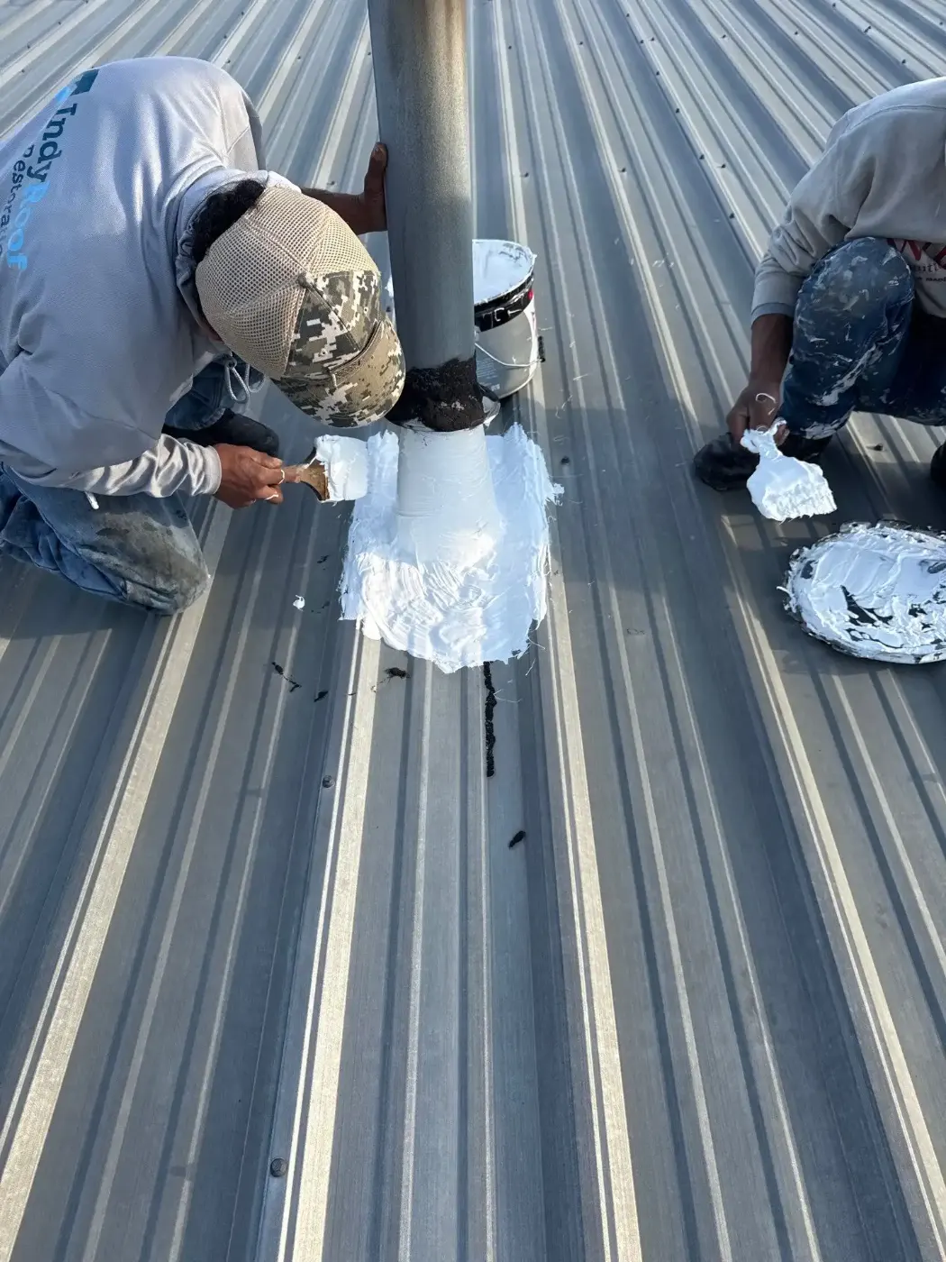 Standing seam panel installation in Westwood