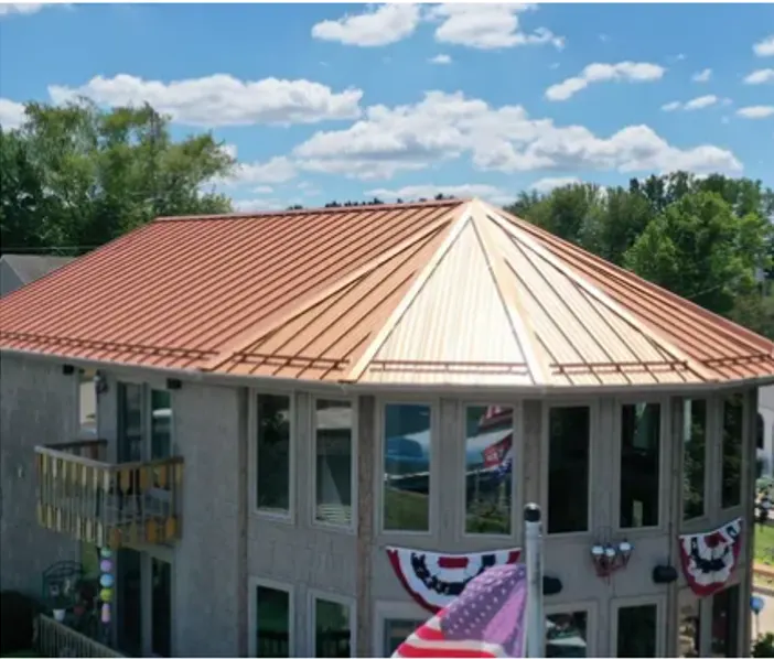 Storm damage documentation on a Westwood commercial building